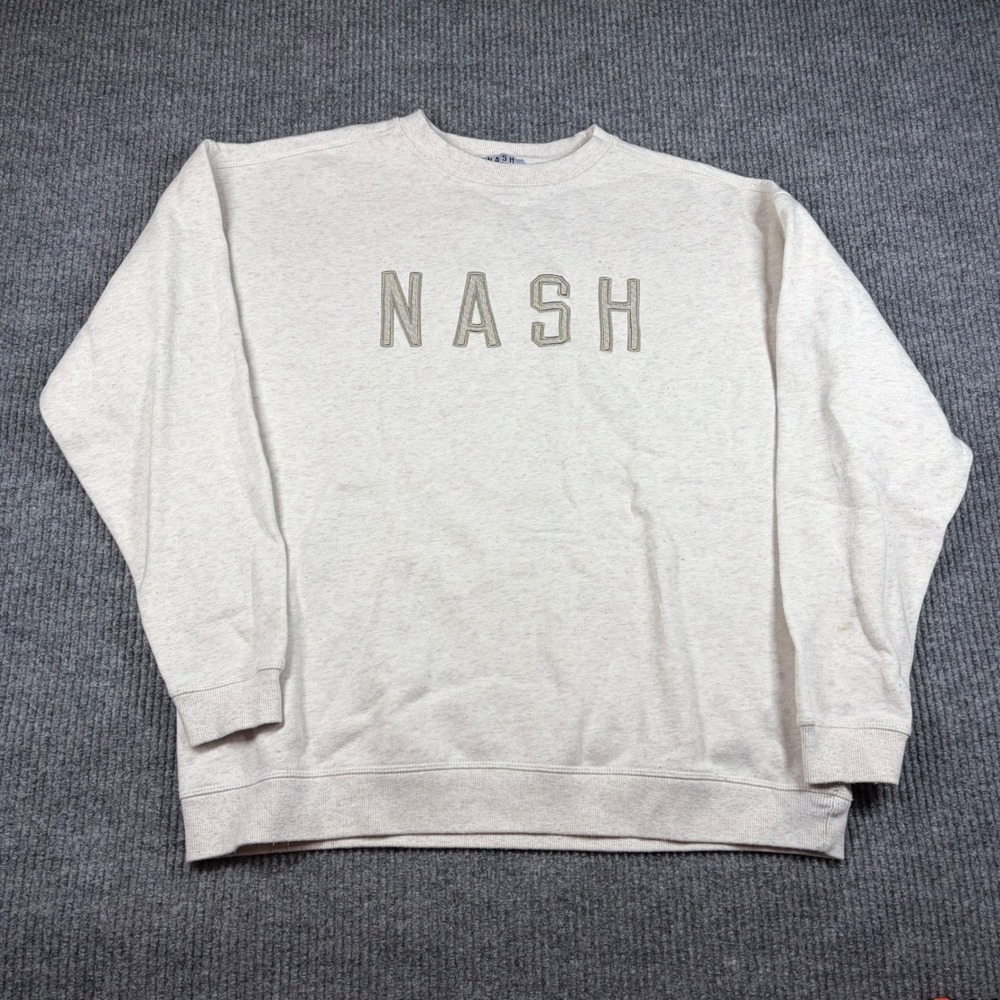 NASH Collection Sweatshirt Women's‎ L/XL Oatmeal Heather NASH Graphic Casual